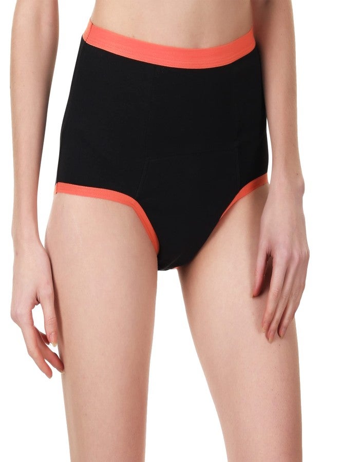 Wemyc Cotton Period Underwear Period Panty For Women, Full 8Hr Guaranteed Heavy Flow Protection Reusable & Leakproof High Waist Full Coverage Leak-Free (Size -Xl) Black - Image 3